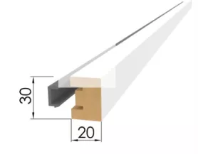 Рейка интерьерная МДФ Белый 20*30*2750 без монтажной планки МИЛАНА