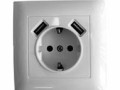 Розетка Заря ВГ-22 одинарная с заземлением 2USB разьёма