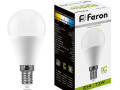 Лампочка светодиодная Feron 11W 4000K E14 G45 шарик LB-750 25947 10/100