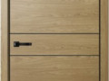 Дверь Дуб европейский N03 700*2000 (чёрная алюминевая кромка с 4-х сторон,магнитная защёлка)