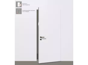 Дверь INVISIBLE 700*2000 Грунт белый универсальное открывание (алюминиевая кромка, магнитная защёлка)