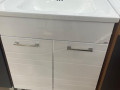 Тумба напольная 700 Вероника 2двери Белый снег/Молочный глянец+мойка HM-M41 700