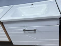 Тумба навесная 600 Мира 1ящик Белый снег/Молочный глянец+мойка HM-M41 600