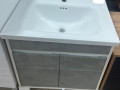 Тумба навесная 600 Ирма 2двери Белый снег/Бетон Лофт грей+мойка НМ-M41 600