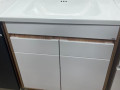 Тумба напольная 700 Ирма 2двери Дуб Крафт золотой/Молочный глянец+мойка HM-M41 70