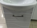 Тумба напольная 450 Мира 1дверца  Белый снег/Молочный глянец+мойка Азов 45