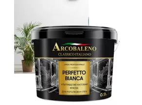 Краска Perfetto bianca ультрабелая матовая для потолков и стен 9л