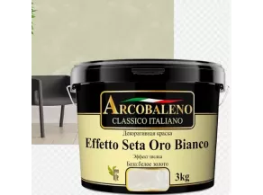 Декор Краска Радуга ARCOBALENO Effeto Seta Oro Bianco база белое золото 1кг