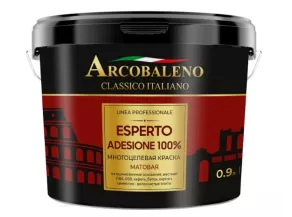 Краска ARCOBALENO Esperto Adesione 100% для фасадов и интерьера  0,9л БАЗА С