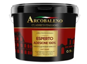 Краска ARCOBALENO Esperto Adesione 100% для фасадов и интерьеров многоцелевая 2,7л