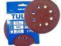 Диск шлифовальный Tulex 125 Р60 8 отверстий на велюровой основе 85202-125-60