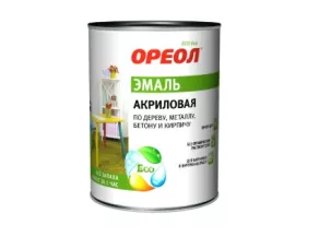 Эмаль ОРЕОЛ акрил черная 0,9кг (5687)