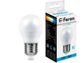Лампочка светодиодная Feron 9W 230V E27 6400K G45 LB-550