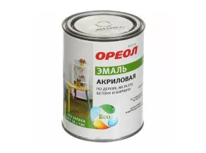 Эмаль ОРЕОЛ акрил белый глянец 1,1кг ддя радиаторов