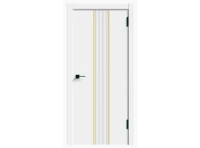Дверное полотно глухое Спутник-2 ПВХ Софт-тач (white) золото 700х2000мм