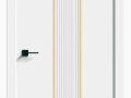 Дверное полотно глухое Спутник-2 ПВХ Софт-тач (white) золото 600х2000мм