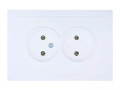704-0200-128ВQS Zima Розетка двойная б/з бакалит белый