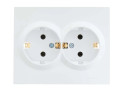 742-0200-127В Vesna Розетка двойная с/з бакалит белый