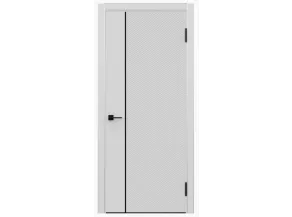 Дверное полотно глухое Орион ПЭТ Платина (профиль черный) 600х2000мм