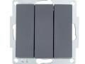 742-3488-109 Vesna Выключатель тройной графит (механизм)