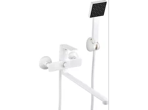 СМЕСИТЕЛЬ JP0004403 для ванны,белый,с дл гус 35см,с подводкой 140см Atlas Jupiter