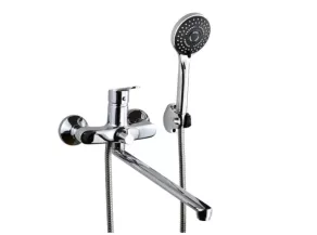 СМЕСИТЕЛЬ для ванны с длинным гусаком хром цинк Atlas Libra LB2004401