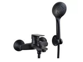 СМЕСИТЕЛЬ для ванны с коротким гусаком черный Atlas  KP2003302