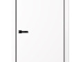 Дверь Эмалит белый N01 600*2200 (чёрн.алюм.кромка с 4-х сторон,магн.защёлка)