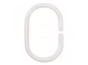 Кольцо для шторы в ванную белое пластиковое