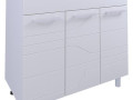 Тумба под раковину 1000 Мира 3двери Белый снег/Молочный глянец+мойка HM-M41 1000