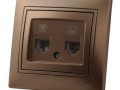 701-3131-143 Мира Розетка компьютерная, телефонная светло-коричневый перламутр со вставкой