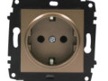 Розетка  WEZA FL-08 медь одинанная с заземлением