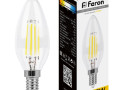 25956 Лампочка светодиодная Feron 9W 230V E14 2700K прозрачная LB-73