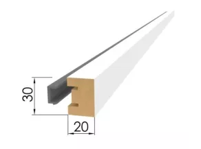 Рейка интерьерная МДФ Белый 20*30*2750 с монтажная планкой МИЛАНА