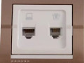 702-3130-143 Deriy Розетка компьютерная, телефонная светло-коричневый, жемчужно-белый перламутр